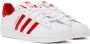 Adidas Originals White & Red Superstar Sneakers - Thumbnail 4