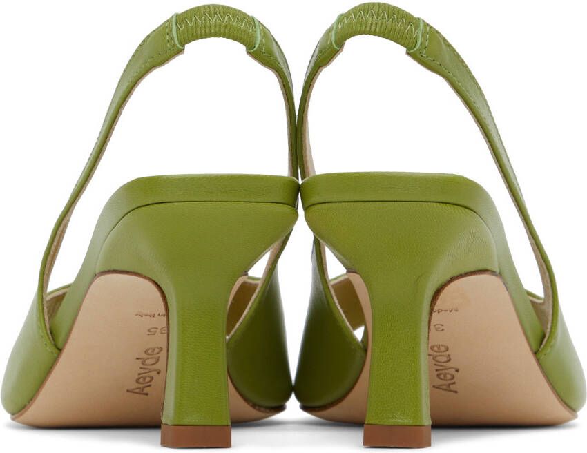Aeyde Green Juno Heeled Sandals