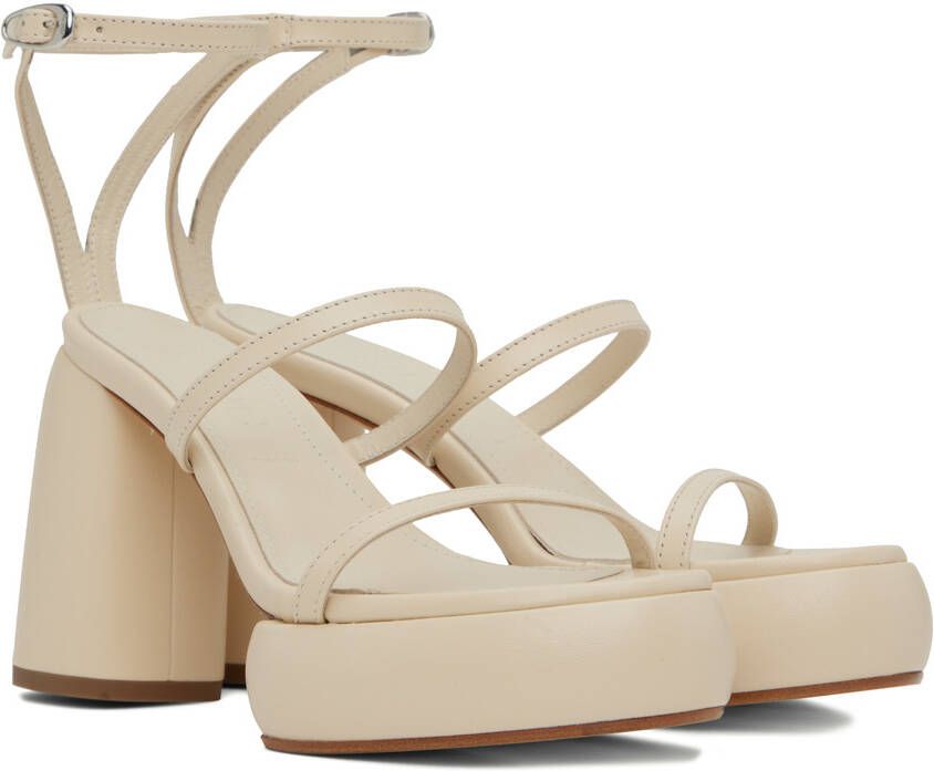 Aeyde Off-White Peggy Heeled Sandals