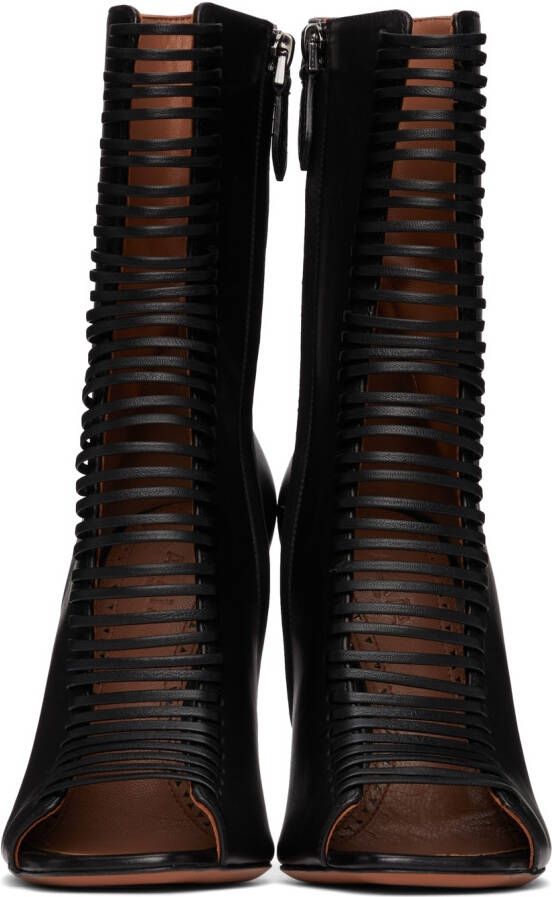 ALAÏA Black Leather Lace-Up Heels