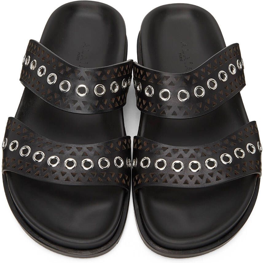 ALAÏA Black Strap Sandals