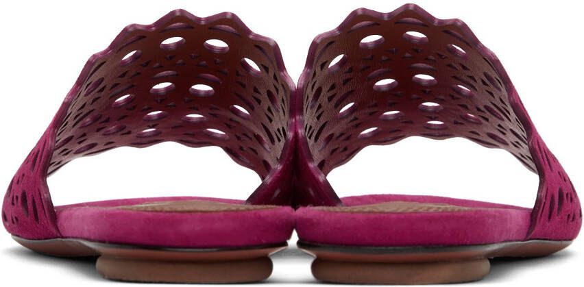 ALAÏA Pink Chamois Vienne Leather Sandals