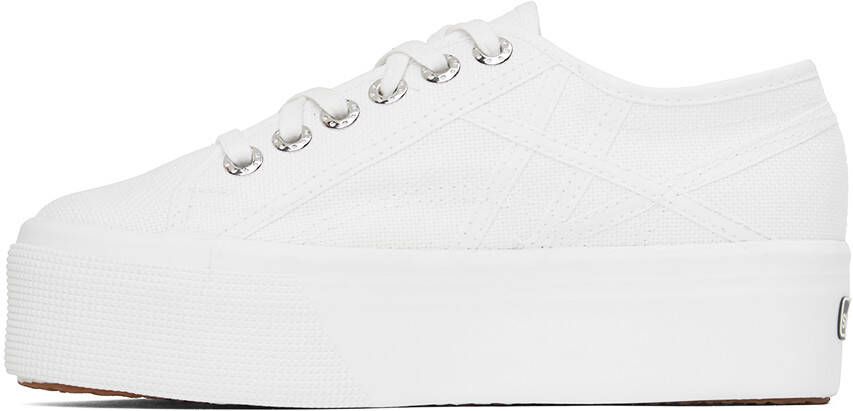 ALAÏA White Superga Edition Platform Sneakers