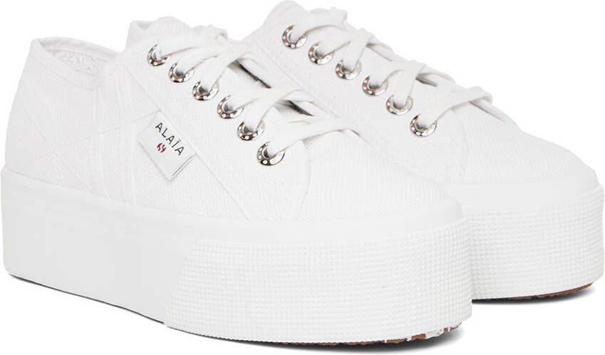 ALAÏA White Superga Edition Platform Sneakers