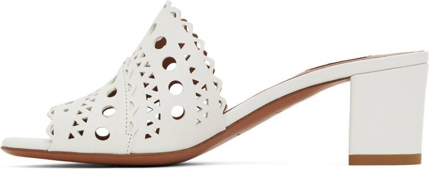 ALAÏA White Vienne Heeled Sandals