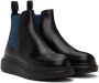 Alexander McQueen Black & Blue Hybrid Ankle Boots - Thumbnail 4