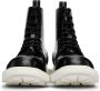 Alexander McQueen Black & Off-White Shiny Liquid Spazzol Boots - Thumbnail 2