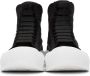 Alexander McQueen Black & White Deck Plimsoll High-Top Sneakers - Thumbnail 2