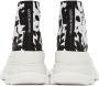 Alexander McQueen Black & White Graffiti Tread Slick Sneakers - Thumbnail 2