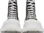 Alexander McQueen Black & White Leather Tread Slick Boots - Thumbnail 2