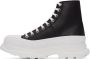 Alexander McQueen Black & White Leather Tread Slick Boots - Thumbnail 3
