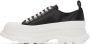 Alexander McQueen Black & White Leather Tread Slick Sneakers - Thumbnail 3