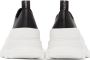 Alexander McQueen Black & White Leather Tread Slick Sneakers - Thumbnail 4
