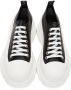 Alexander McQueen Black & White Leather Tread Slick Sneakers - Thumbnail 5