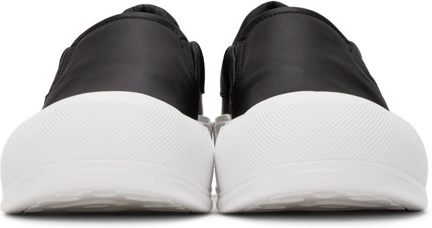 Alexander McQueen Black & White Plimsoll Slip-On Sneakers