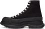 Alexander McQueen Black Canvas Tread Slick High Sneakers - Thumbnail 3