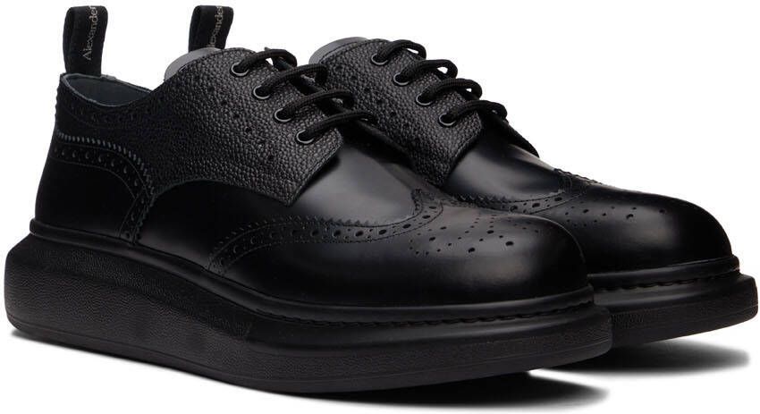 Alexander McQueen Black Hybrid Lace-Up Brogues