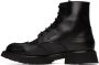 Alexander McQueen Black Leather Lace-Up Boots - Thumbnail 3