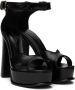 Alexander McQueen Black Leather Platform Heeled Sandals - Thumbnail 4