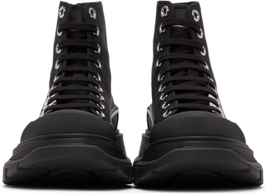 Alexander McQueen Black Logo Tread Slick High Sneakers