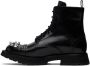 Alexander McQueen Black Punk Stud Lace-Up Boots - Thumbnail 3