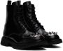 Alexander McQueen Black Punk Stud Lace-Up Boots - Thumbnail 4