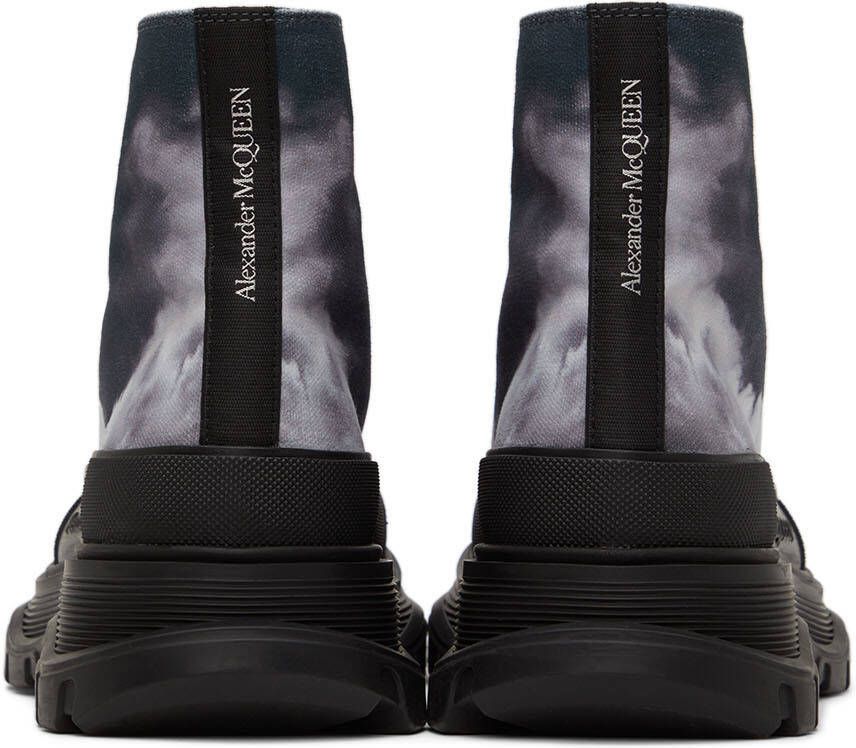 Alexander McQueen Black Sky Print Tread Slick Sneakers