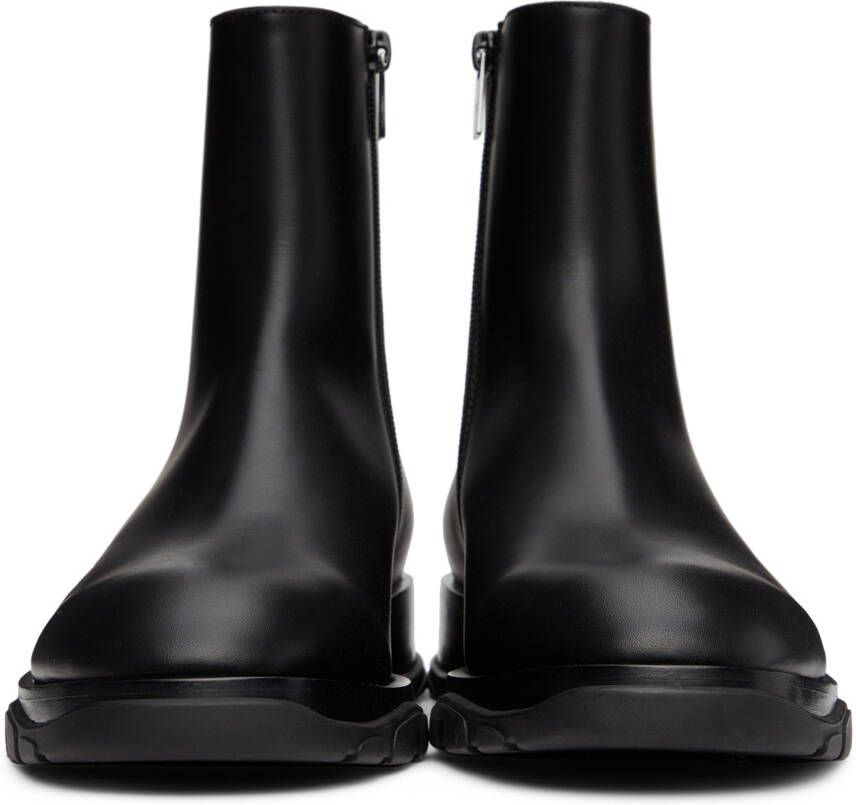 Alexander McQueen Black Swilly Zip-Up Boots