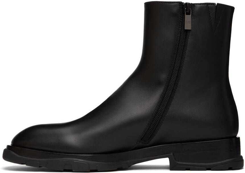 Alexander McQueen Black Swilly Zip-Up Boots