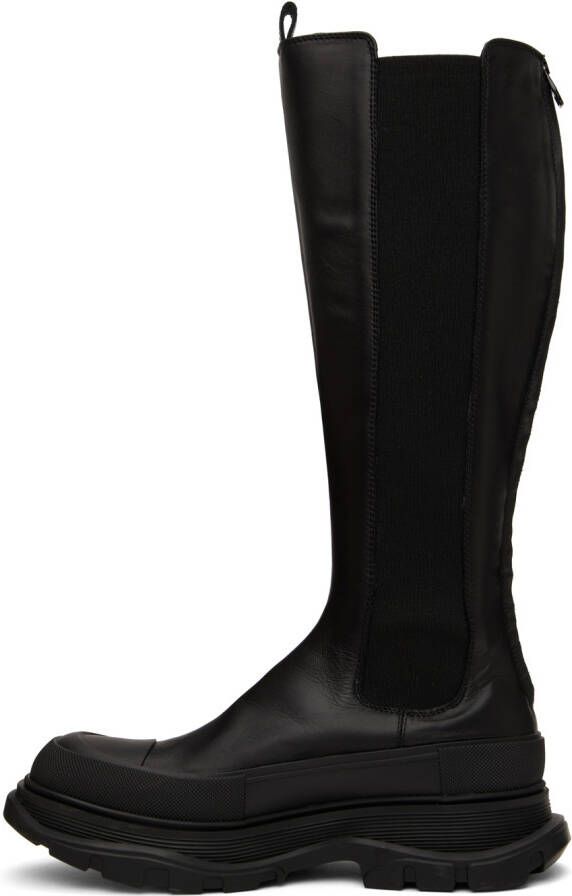 Alexander McQueen Black Tread Slick Boots