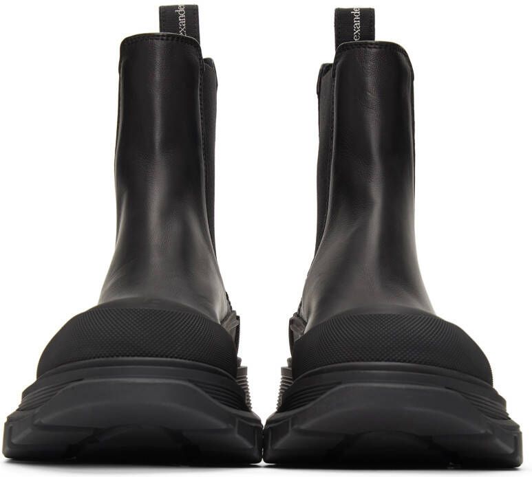 Alexander McQueen Black Tread Slick Chelsea Boots