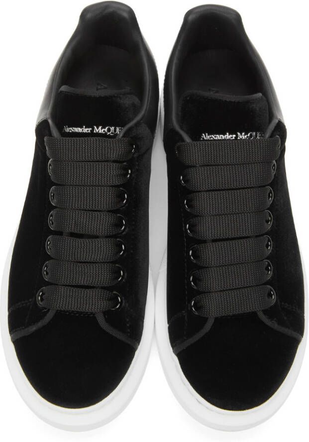 Alexander McQueen Black Velvet Oversized Sneakers