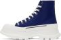 Alexander McQueen Blue Tread Slick High Sneakers - Thumbnail 3