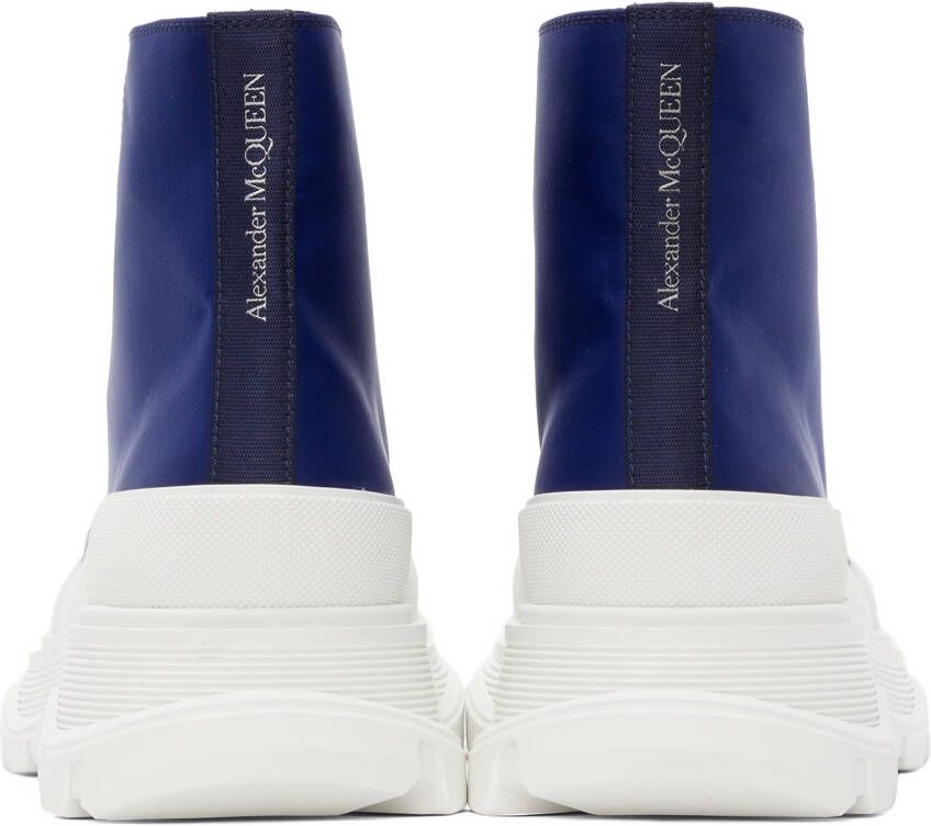 Alexander McQueen Blue Tread Slick High Sneakers