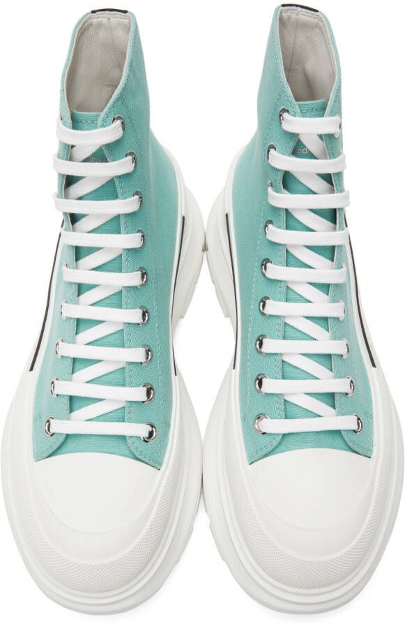 Alexander McQueen Blue Tread Slick High Sneakers