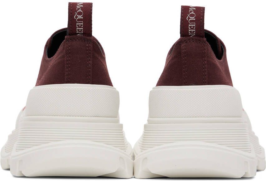 Alexander McQueen Burgundy Tread Slick Low Sneakers