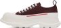 Alexander McQueen Burgundy Tread Slick Low Sneakers - Thumbnail 3
