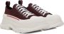 Alexander McQueen Burgundy Tread Slick Low Sneakers - Thumbnail 4