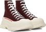 Alexander McQueen Burgundy Tread Slick Sneakers - Thumbnail 4