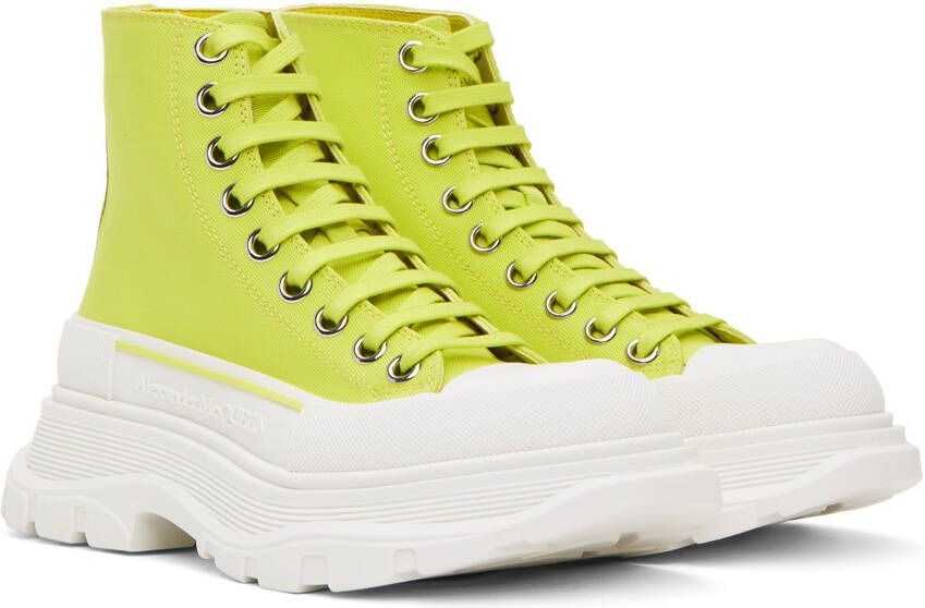 Alexander McQueen Green Tread Slick High Sneakers