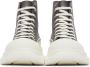 Alexander McQueen Grey Leather Tread Slick High Sneakers - Thumbnail 2