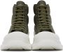 Alexander McQueen Khaki & White Tread Slick Boots - Thumbnail 2