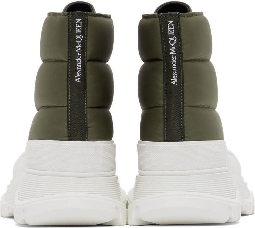 Alexander McQueen Khaki & White Tread Slick Boots