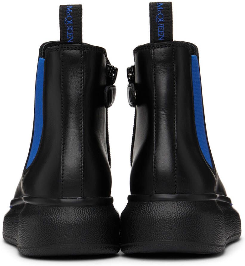 Alexander McQueen Kids Black & Blue Hybrid Chelsea Boots