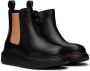 Alexander McQueen Kids Black & Orange Oversized Chelsea Boots - Thumbnail 4