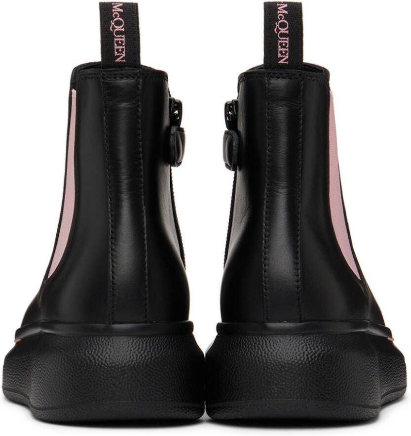 Alexander McQueen Kids Black & Pink Hybrid Chelsea Boots