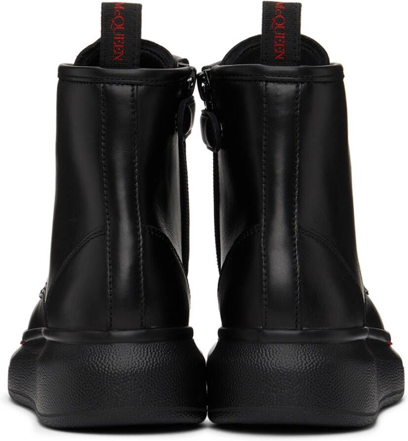 Alexander McQueen Kids Black Lace-Up Boots