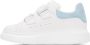 Alexander McQueen Kids White & Blue Oversized Velcro Sneakers - Thumbnail 3