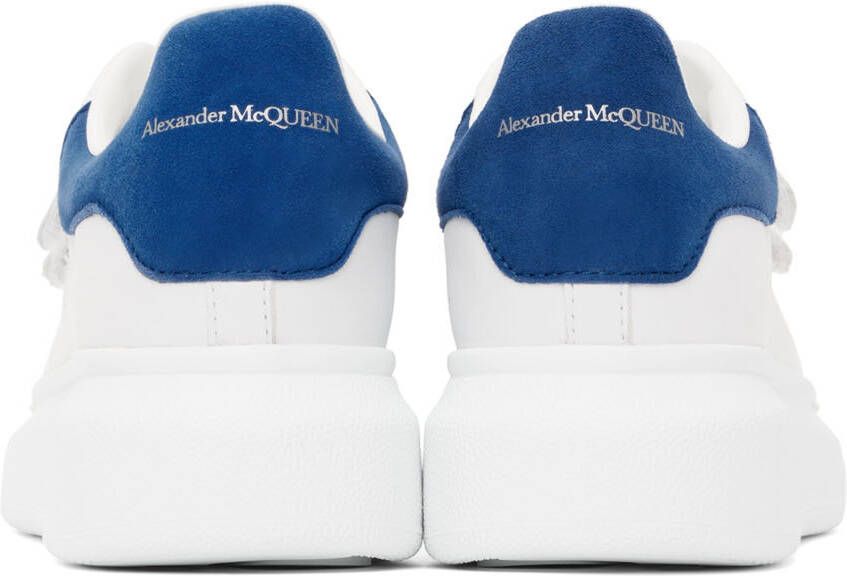 Alexander McQueen Kids White & Blue Oversized Velcro Sneakers