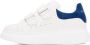 Alexander McQueen Kids White & Blue Oversized Velcro Sneakers - Thumbnail 3